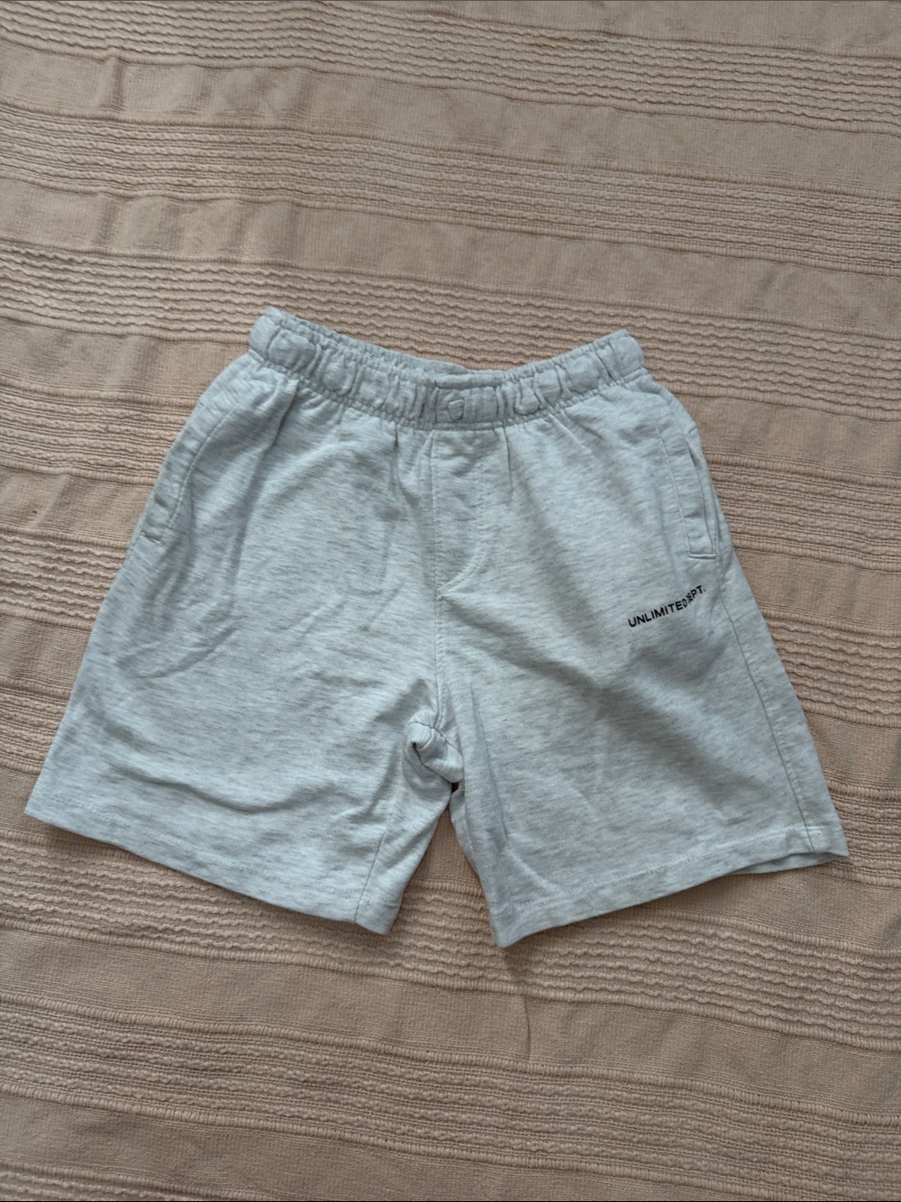 Zara Light Gray Knit Shorts with Elastic Waistband